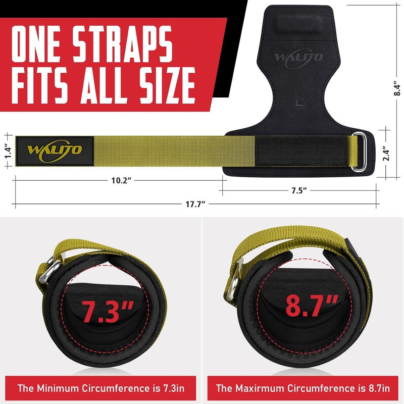 WALITO Weight Lifting Wrist Strap, Double Leather Weightlifting Wrist Straps for Gym Strength Training, Neoprene Padded Wrist Wraps - for Men & Women (Pair) - Image 2
